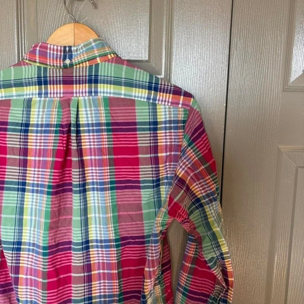 polo Ralph Lauren plaid long sleeve polo  Size L  plaid spring summer - Picture 4 of 5